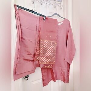 Elegant Pink Traditional Outfit Farshi shalwar 3 pc